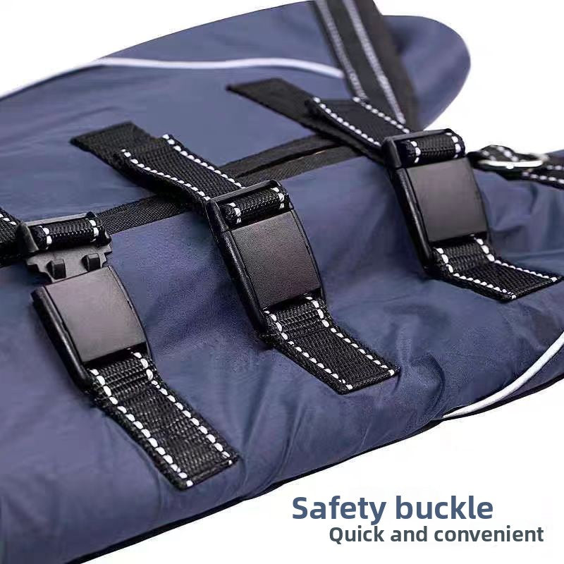 Front and rear lift support harness for senior dogs in navy