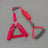 Padded nylon dog harness set with matching collar and lead in red