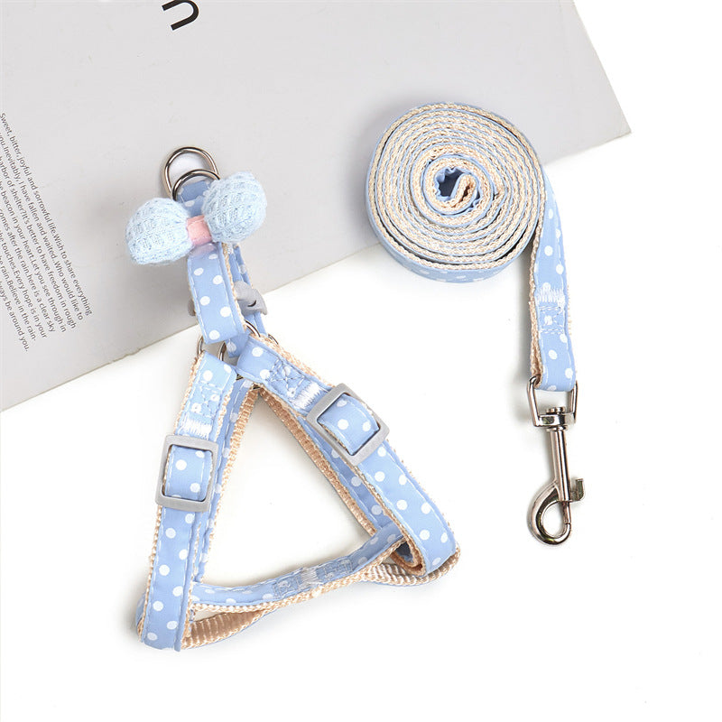 Cute small dog harness with wings and polka dot designs