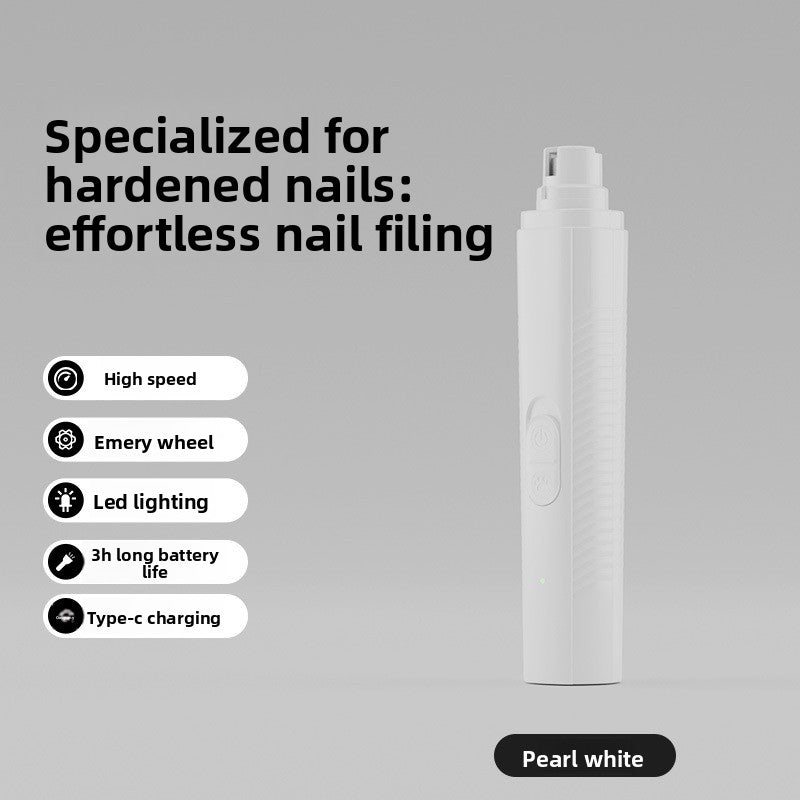 Silent LED Pet Nail Grinder, USB Rechargeable Claw Polisher