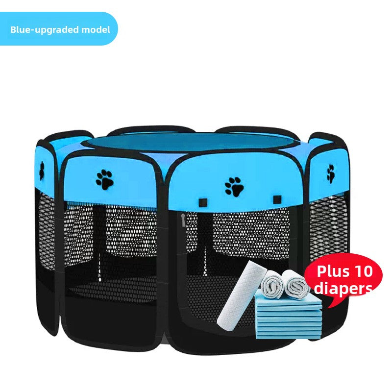 Grey enclosed pet whelping tent with removable pad, photo 57