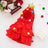 Plush Christmas tree pet capes in green and red