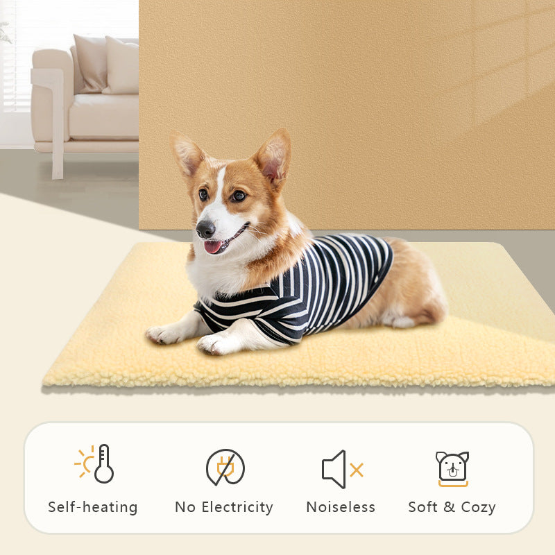 Pink footprint self-heating pet mat for cats and dogs, photo 2
