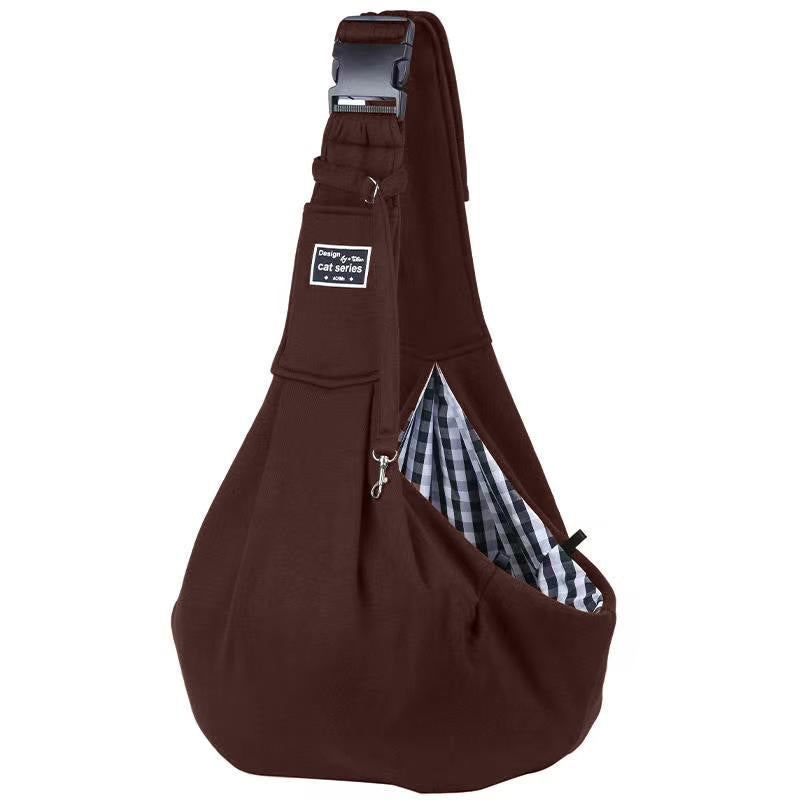 Grey pet sling carrier bag with adjustable shoulder strap, photo 11