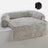Dark grey long plush curved dog bed with raised sides, photo 62
