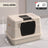 Fully Enclosed Stainless Steel Cat Litter Box, 50cm Wide