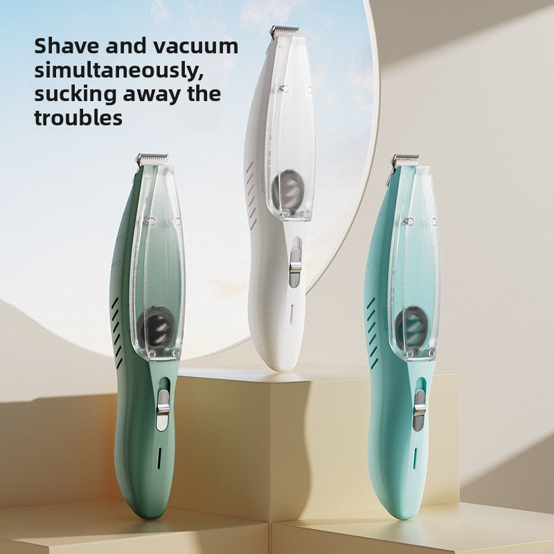 Pet Hair Trimmer with Built-In Vacuum, Quiet Cordless Grooming Kit