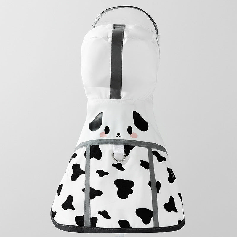 Waterproof rain poncho for small dogs in Yellow Puppy, material detail
