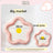 Shallow ceramic pet food plate with cute bear design in blue and pink, view 33