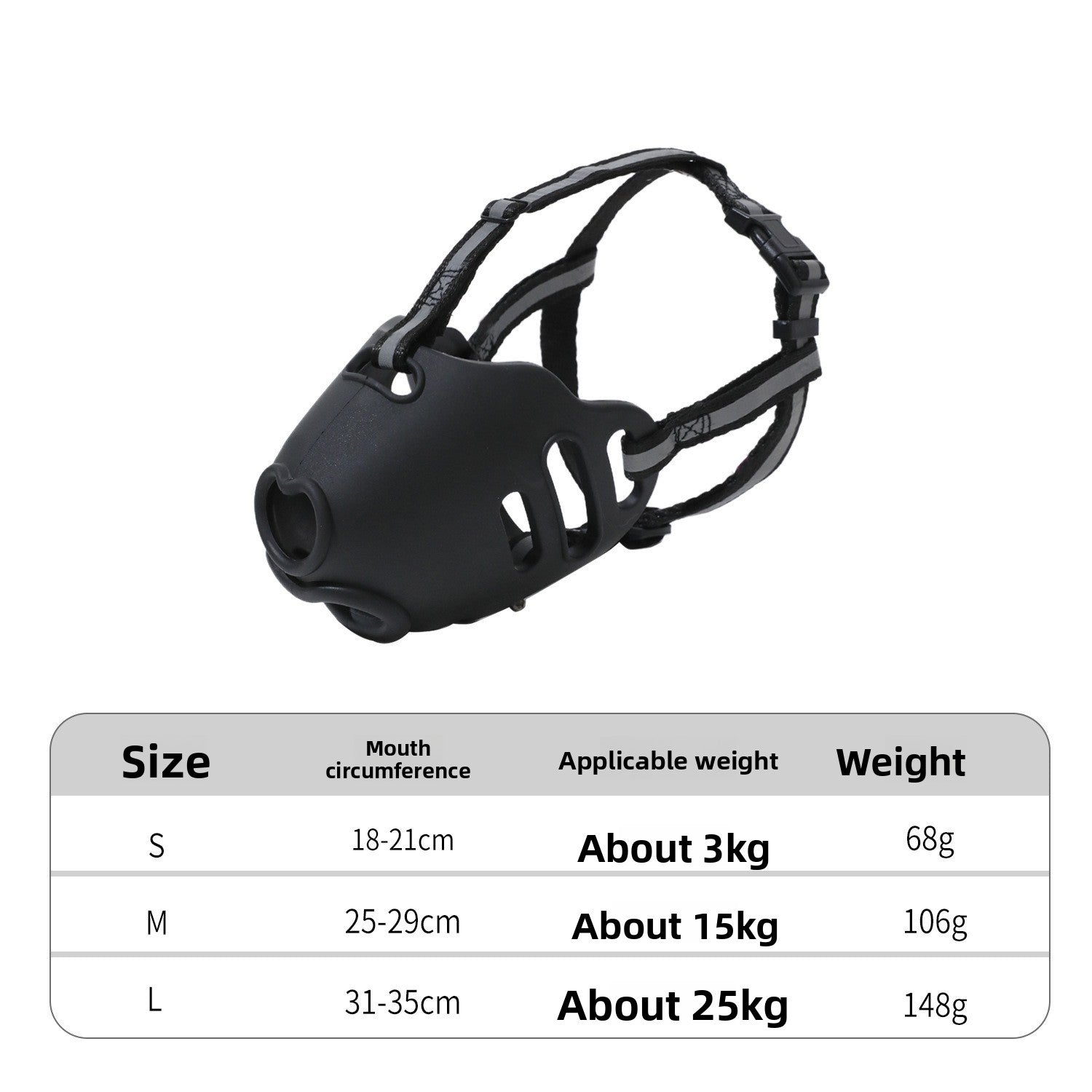 Reflective dog muzzle with heart pattern and adjustable strap, product image 7