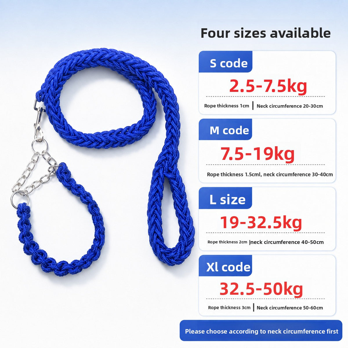 Braided nylon rope dog lead, available from Pet Royale UK