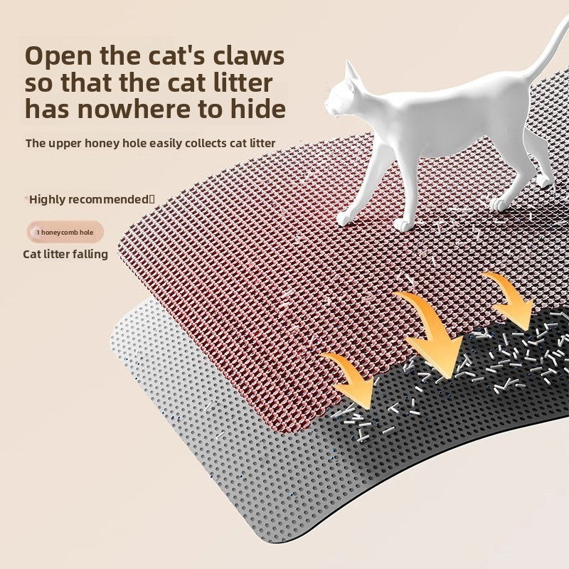 Washable Double Layer Cat Litter Mat, Anti-Tracking Floor Guard