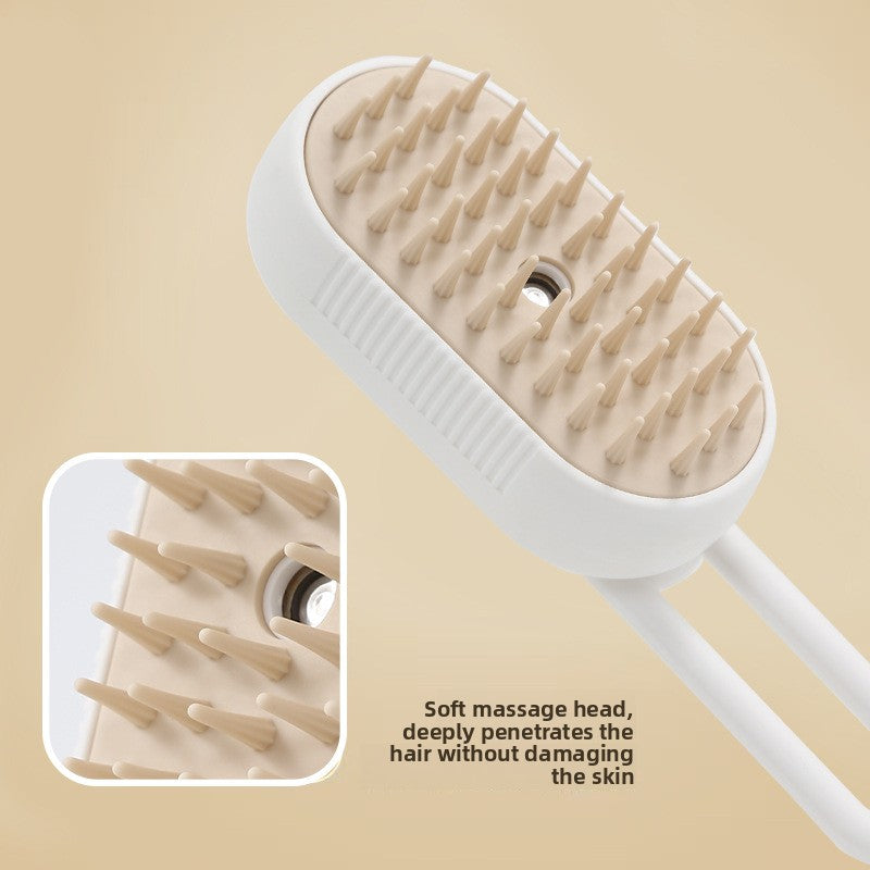 Large Self-Misting Steam Brush for Dogs and Cats, Rechargeable