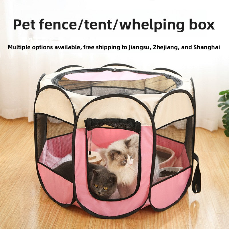 Foldable mesh pet playpen tent, main product photo