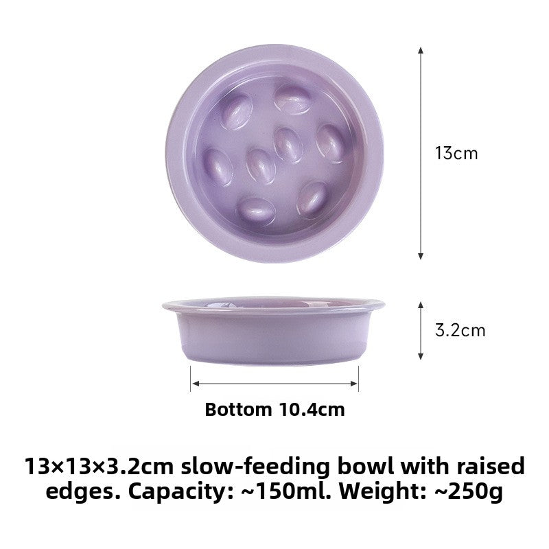 Ceramic Slow Feeder Pet Bowl with Removable Yogurt Box and Non-Slip Base in Seven Colours