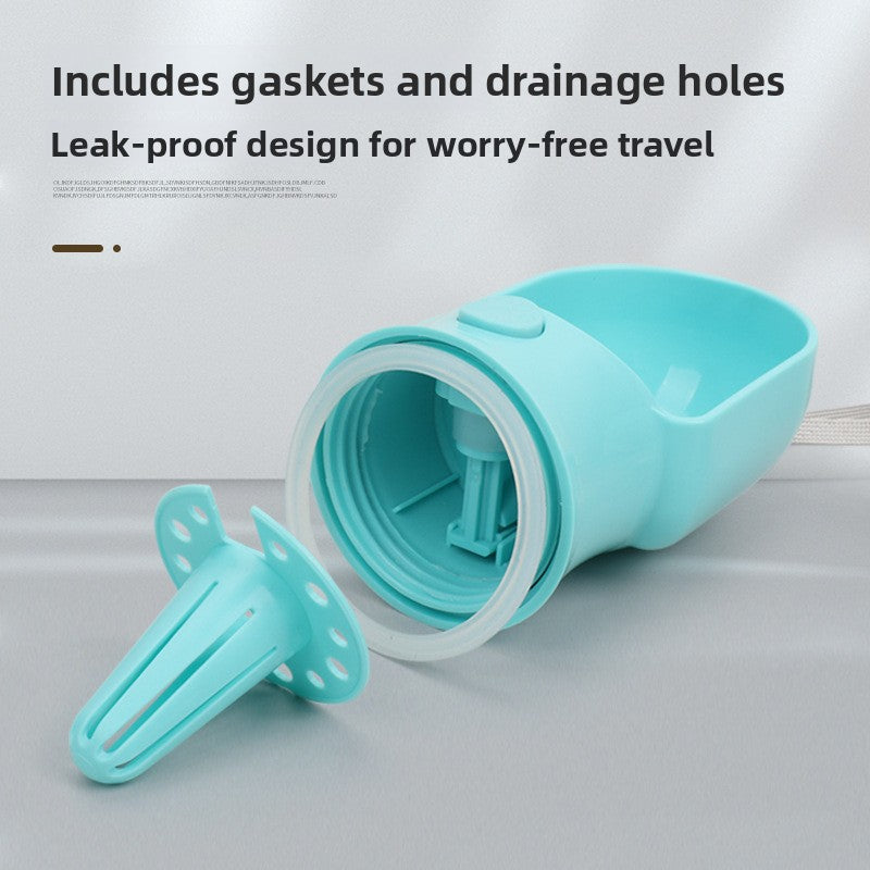 Portable Dog and Cat Outdoor Water Bottle with Feeding Area, Leak-Proof, 320ml or 500ml