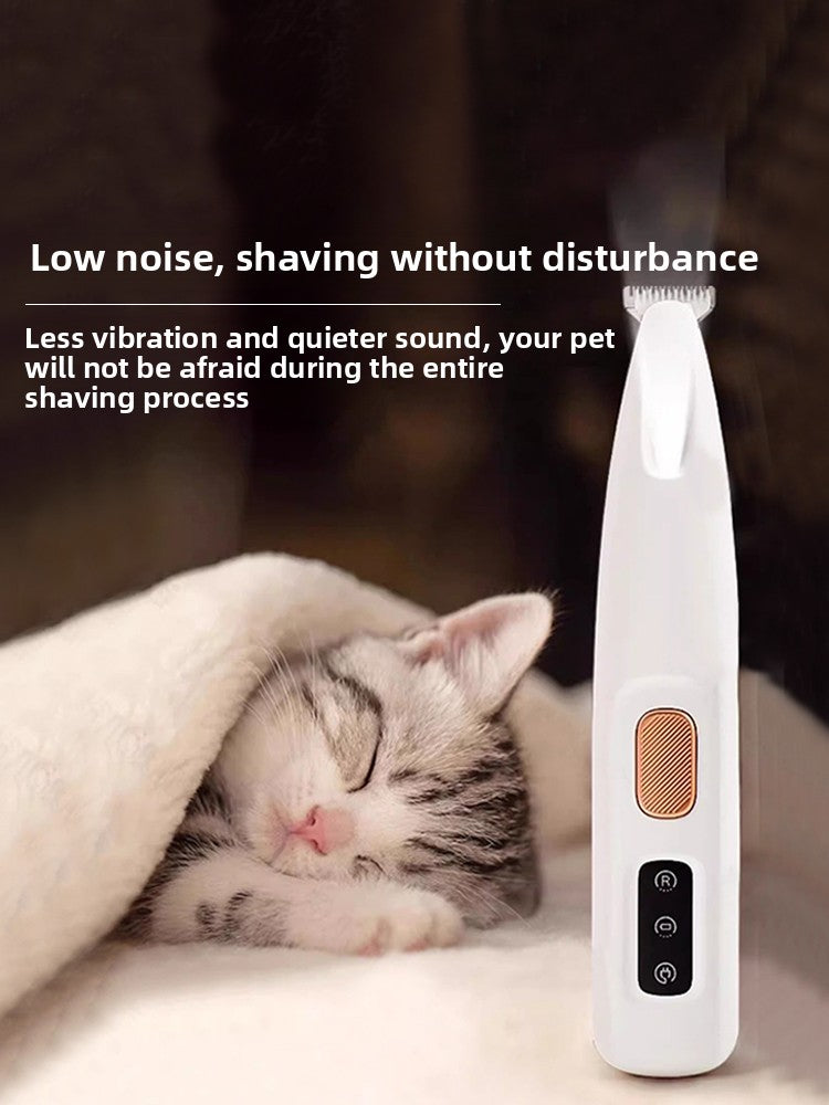 Quiet Cordless Pet Clipper with LED Light and Interchangeable Heads
