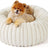 Calming Round Plush Pet Bed, Fluffy Donut Nest for Dogs and Cats