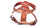 Brown leather dog chest harness with adjustable chest and neck straps, view 4