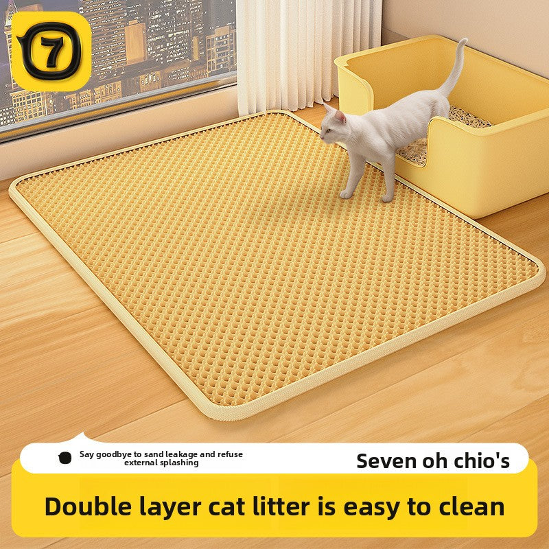 Double Layer Anti-Splash Cat Litter Mat for Floor Protection