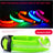 Light up pet collar with breakaway clasp glowing at night, product image 1
