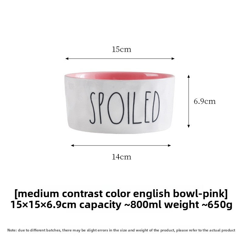 Creative Contrasting Color Ceramic Pet Bowl
