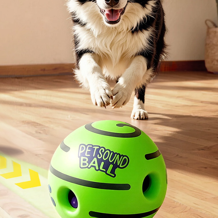 Rolling sound chew ball for dogs in three sizes, squeaky interactive toy - view 1
