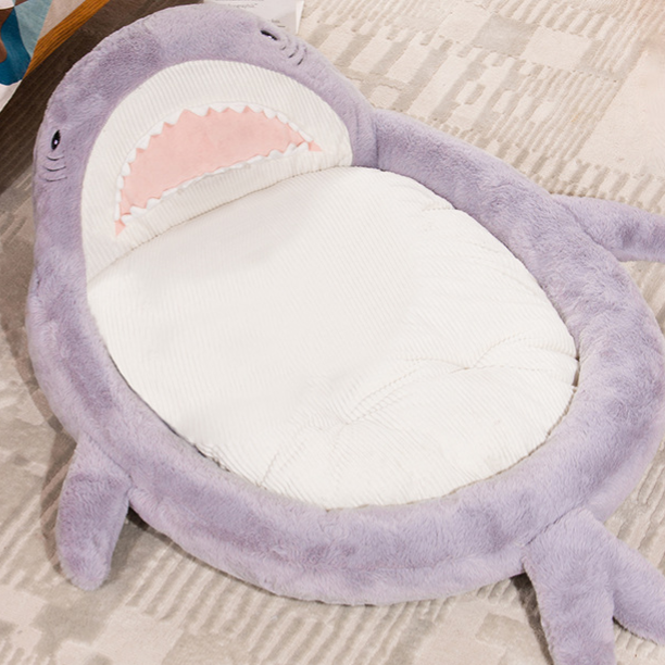 Shark Shape Pet Bed with Non-Slip Base for Cats and Dogs