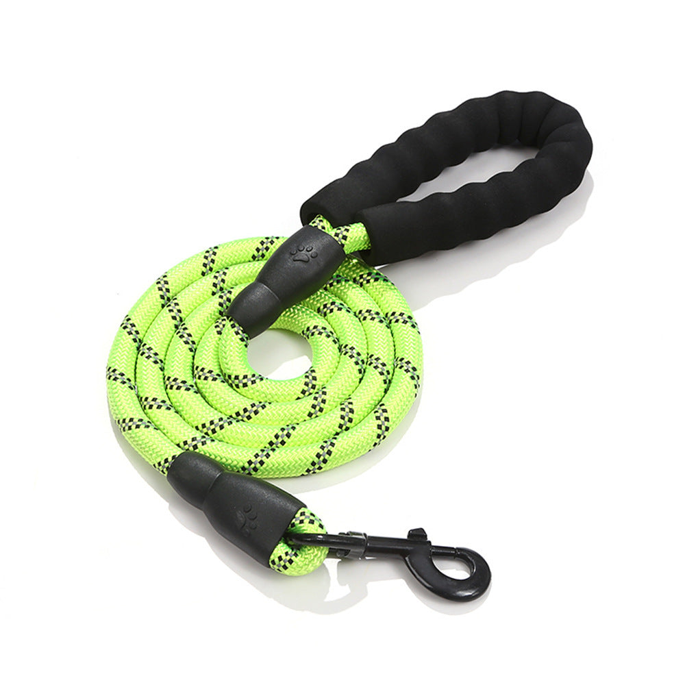 Reflective nylon 1.5m dog lead in dark blue