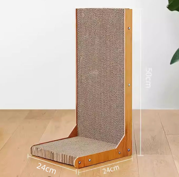 Cat scratching an extra large thick L-shaped board