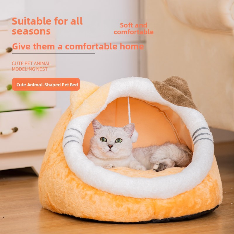 Cute animal themed cat nest with mouse ears, product image 29