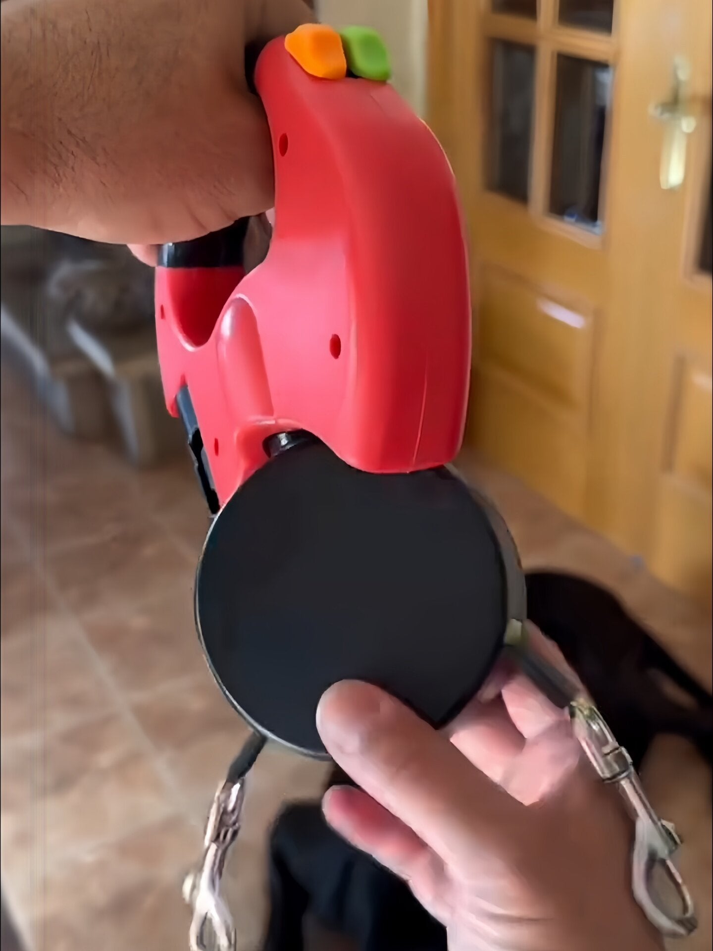 Green automatic retractable dog lead, available from Pet Royale UK
