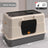 Fully Enclosed Stainless Steel Cat Litter Box, 50cm Wide