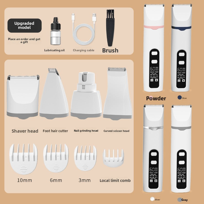 Digital Display Pet Clipper with Nail Grinder, 2-in-1 or 4-in-1 Kit
