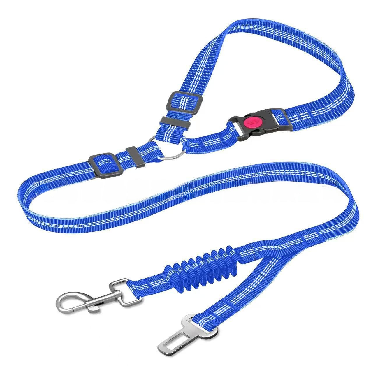 Adjustable dog car seat belt leads in ten colours