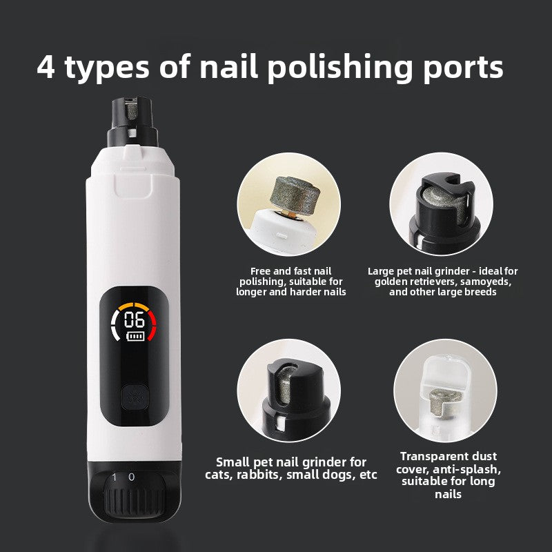 Dual LED Dog Nail Grinder for Cats and Small Dogs, 800mAh Battery