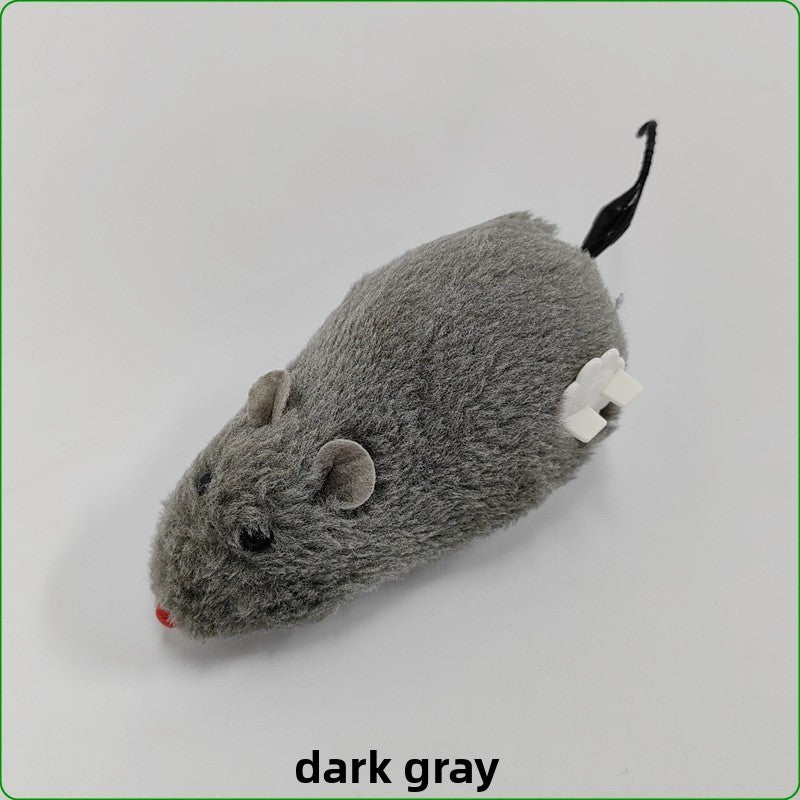 Wind-up plush mouse toy for cats in soft realistic design, view 5