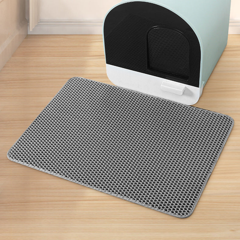 Washable EVA Cat Litter Mat, Double Layer with Non-Slip Base