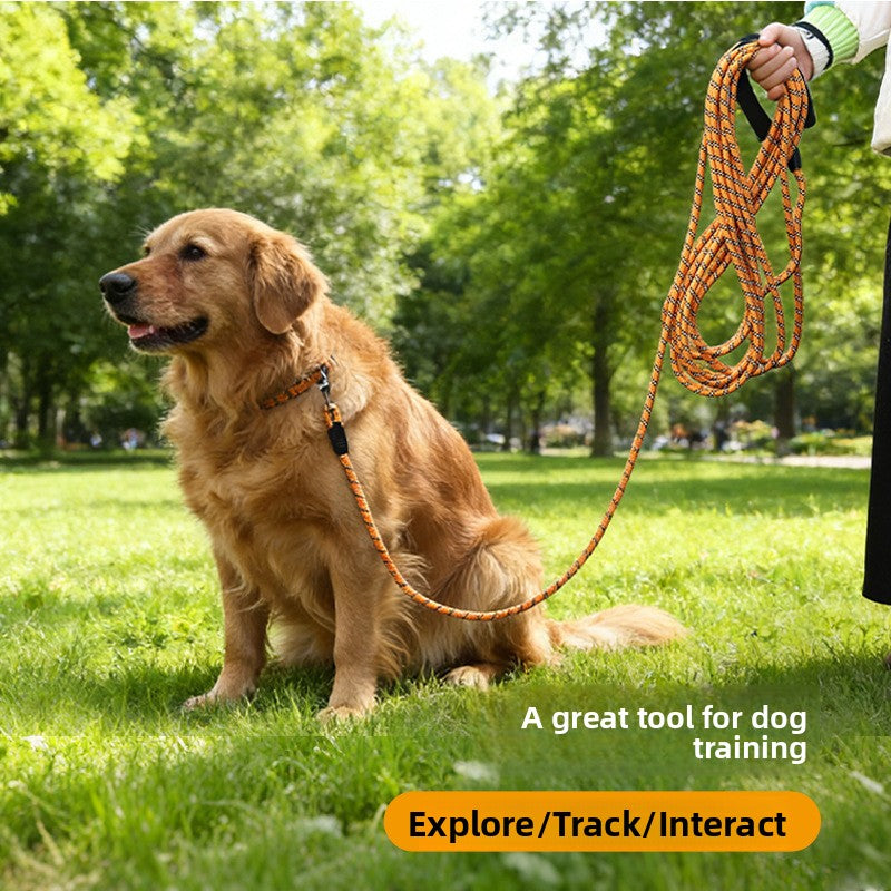 Reflective nylon dog lead for walks and tracking, ideal for everyday use