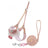 Floral vest harness and lead set in pink on a small dog