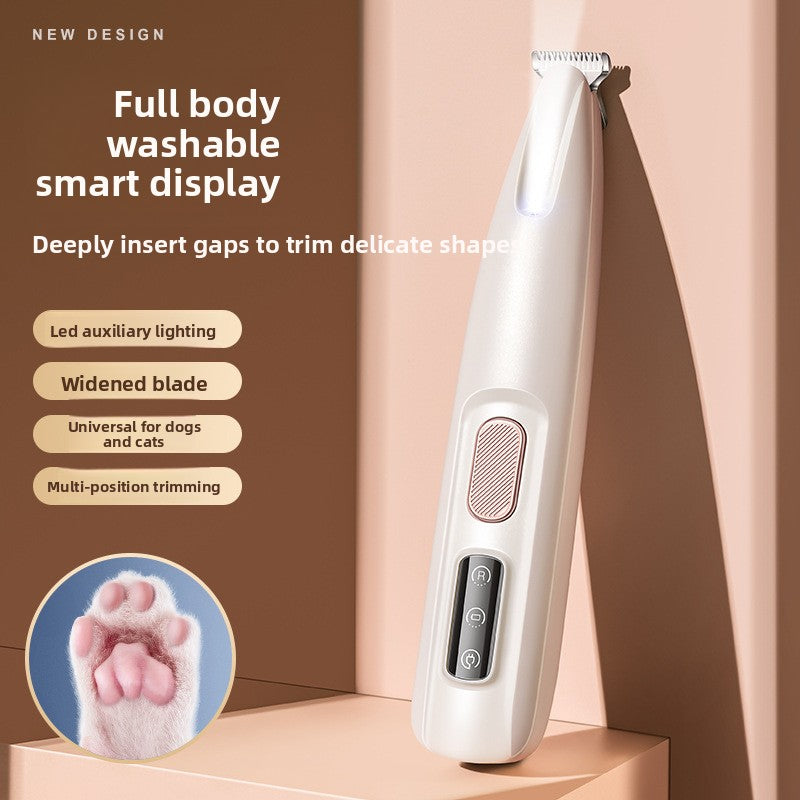 Mini Cordless Pet Hair Trimmer with LED, Paw and Face Shaver