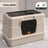Fully Enclosed Stainless Steel Cat Litter Box, 50cm Wide