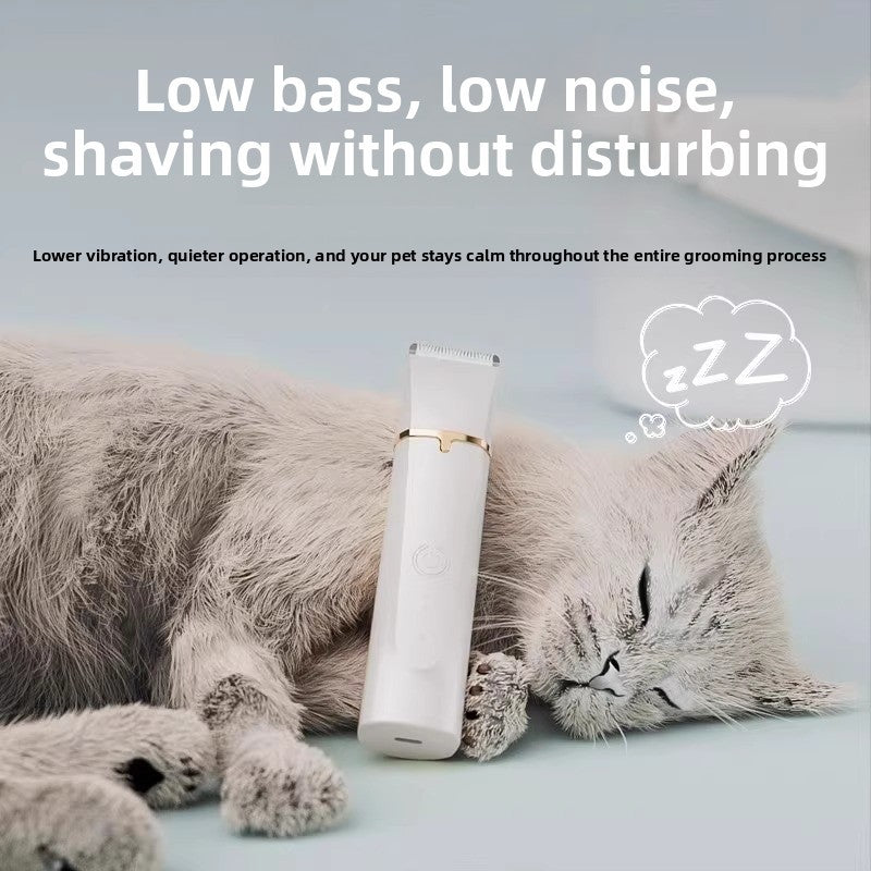 4-in-1 Quiet Pet Hair Clipper and Paw Trimmer with Nail Grinder