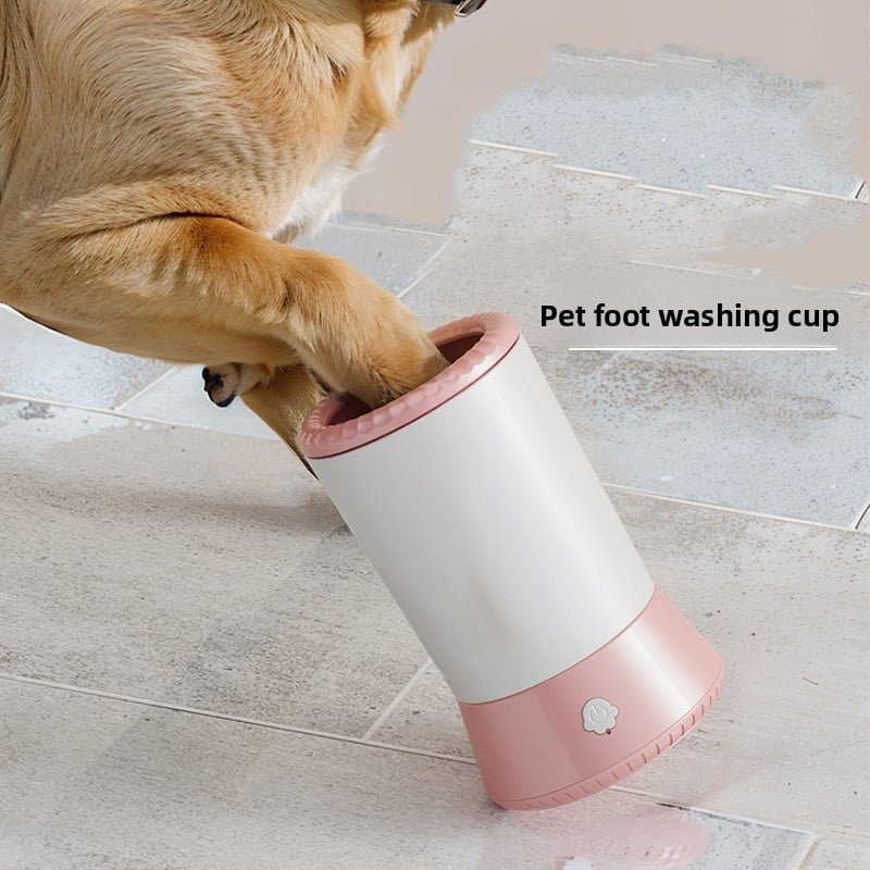 Silicone Dog Paw Washing Cup with Massage Bristles