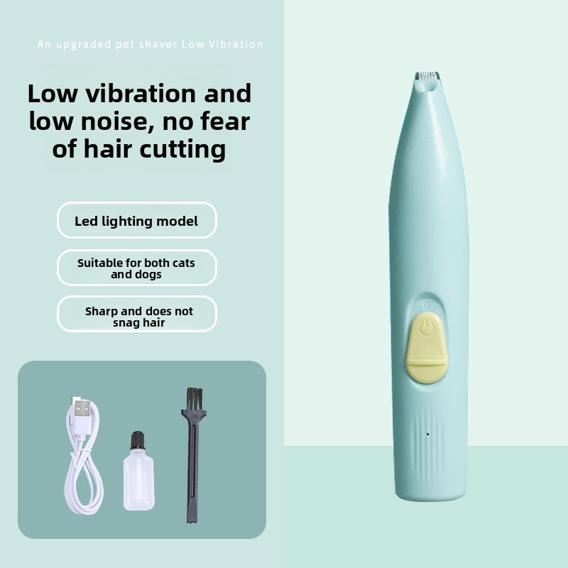Paw Pad Hair Trimmer for Pets, Cordless with LED Light