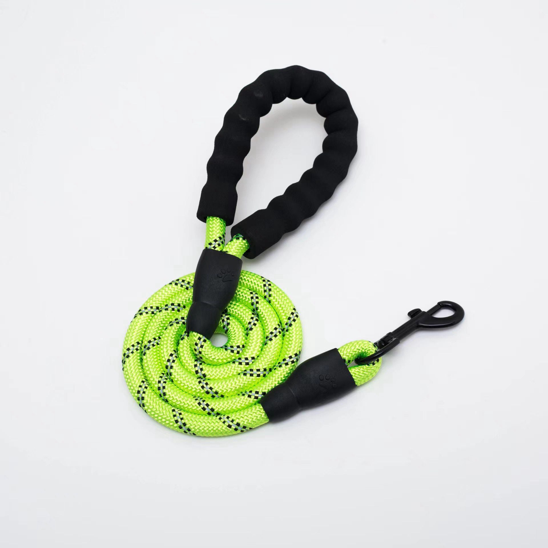 Reflective nylon dog lead with foam handle, available from Pet Royale UK