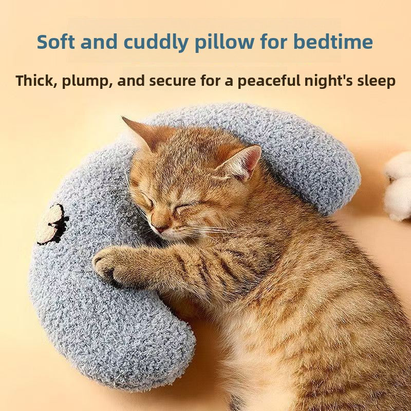 Lightweight U-shaped pet pillow pad with cotton filling, product image 1