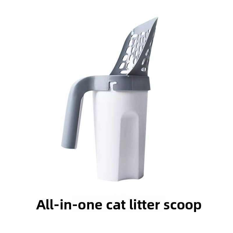 One-Piece Cat Litter Scoop with Hands-Free Storage Compartment