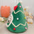 Red Christmas cat bed with bow and tree print, view 8
