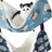 Hanging cat cage hammock with fishbone cat fleece print